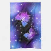 Space Fantasy Butterflies Cosmic Theedoek (Verticaal)