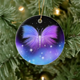 Space Fantasy Butterfly Cosmic Keramisch Ornament