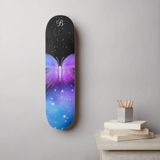 Space Fantasy Butterfly Cosmic Skateboard (Muurkunst)