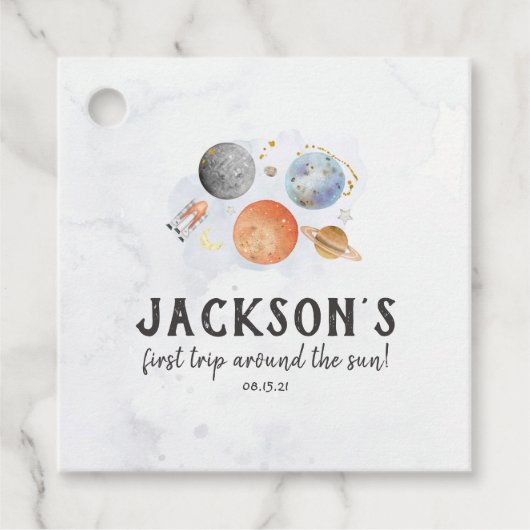 Space Favor Tag Bedankjes Labels (Voorkant)