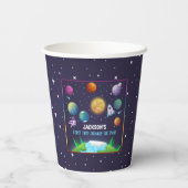 Space First Birthday Cup - Eerste reis Papieren Bekers (Achterkant)