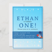 Space First Birthday Invitation – Astronaut Party (Devant)