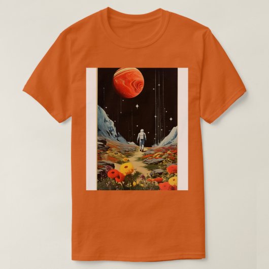 Space Flower Field kunst T-shirt (Design voorkant)