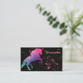 Space Galaxy Abstract Unicorn Splash Visitekaartje (Staand voorkant)