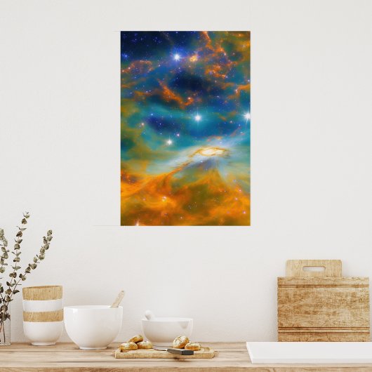 Space Galaxy-Afbeelding Poster (Keuken)