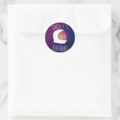Space Galaxy Astronaut Paars Ombre Birthday Party Ronde Sticker (Tas)