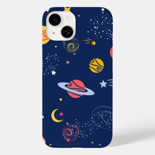Space Galaxy Background Cosmic Navy iPhone Case (Achterkant)