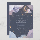 Space Galaxy Birthday Invitation (Devant / Derrière)