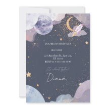 Space Galaxy Birthday Invitation