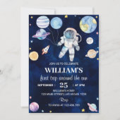 Space Galaxy Boy 1er Anniversaire Invitation (Devant)