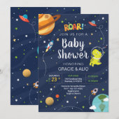Space Galaxy Dinosaur Baby Astronount BOY Kaart (Voorkant / Achterkant)