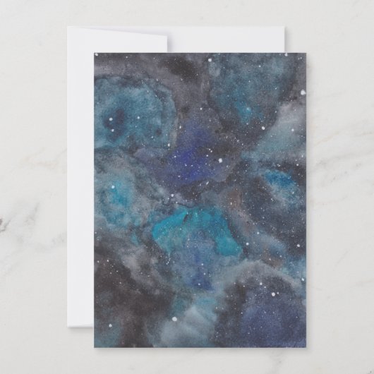 Space Galaxy en Moon Gepersonaliseerde Kinderen Notitiekaartje (Achterkant)