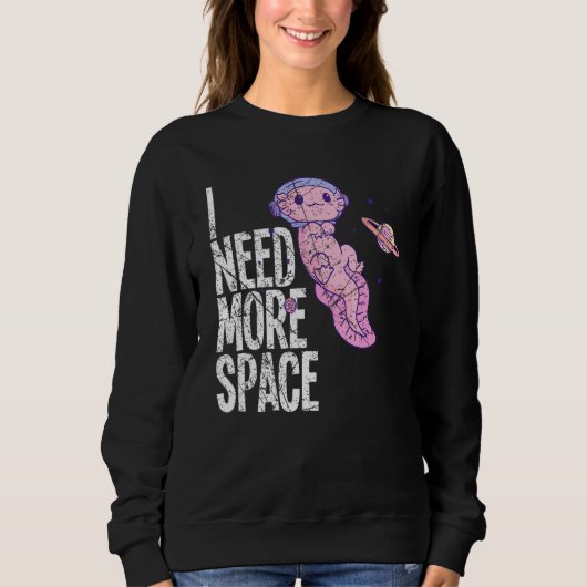 Space Galaxy Flying Axolotl Spacesuit Salamander S Trui (Voorkant)
