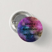 Space Galaxy Happy Birthday Ronde Button 3,2 Cm (Voorkant /achterkant)