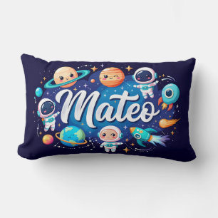 Space Galaxy Mateo gepersonaliseerd Sierkussen Kussen