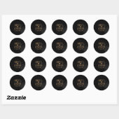 Space Galaxy Monogram Gold Wedding Sticker (Vel)