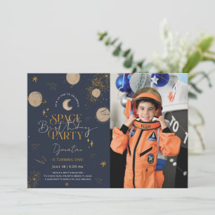 Space Galaxy Planet Invitation Anniversaire Avec P