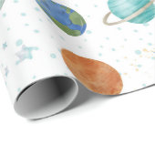 Space Galaxy Planets, Stars & Rocket Orbits astro Cadeaupapier (Rol Hoek)