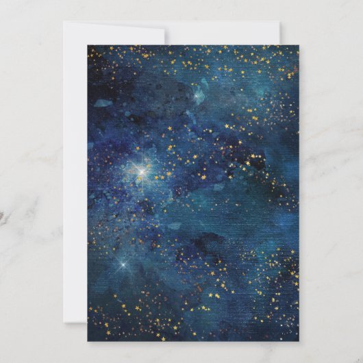 Space Galaxy Stars Uitnodiging voor bruiloft (Achterkant)