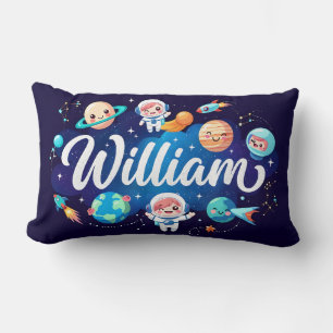 Space Galaxy William gepersonaliseerd Sierkussen Kussen