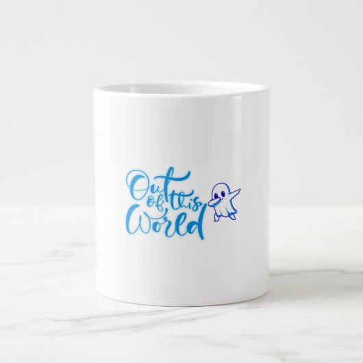 Space Ghost Vibes - Schattige Halloween-ontwerp Extra Grote Beker (Voorkant)