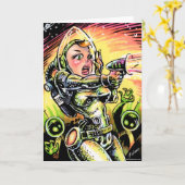 Space Girl 20 Wenskaarten Kaart (Gele Bloem)