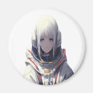 Space Girl Art Print – Kosmische avonturenmagneet Magneet