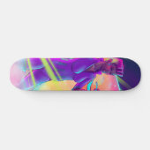 Space Girl Synthwave Cyberpunk Futuristic Art Skateboard (Horizontaal)
