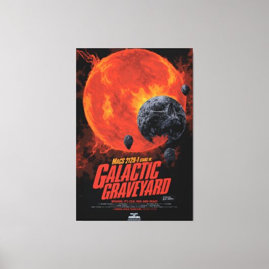 Space Graveyard Skull Halloween Galaxy of Horrors Canvas Afdruk (Voorkant)