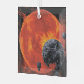 Space Graveyard Skull Halloween Galaxy of Horrors Glas Ornament (Voorkant links)