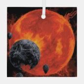 Space Graveyard Skull Halloween Galaxy of Horrors Glas Ornament (Achterkant)