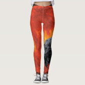 Space Graveyard Skull Halloween Galaxy of Horrors Leggings (Voorkant)