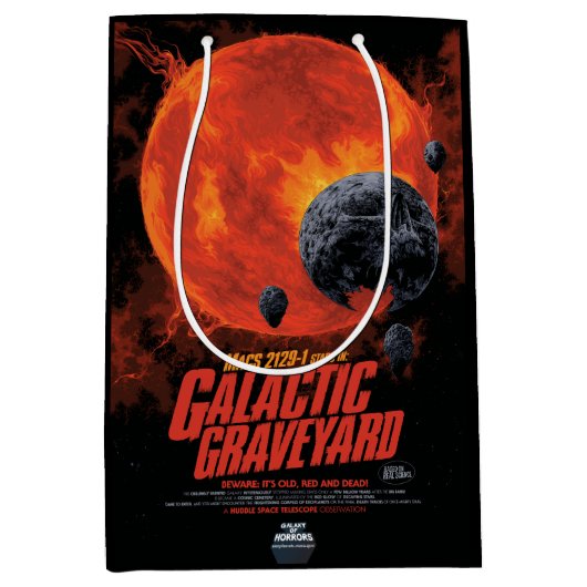 Space Graveyard Skull Halloween Galaxy of Horrors Medium Cadeauzakje (Voorkant)