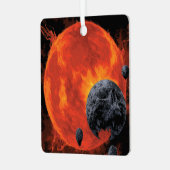 Space Graveyard Skull Halloween Galaxy of Horrors Metalen Ornament (Voorkant links)