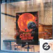 Space Graveyard Skull Halloween Galaxy of Horrors Raamsticker (Cafe Raam)