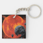 Space Graveyard Skull Halloween Galaxy of Horrors Sleutelhanger (Achterkant)