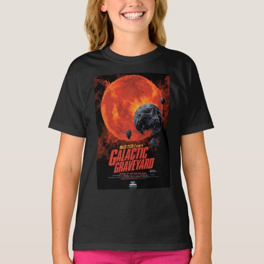 Space Graveyard Skull Halloween Galaxy of Horrors T-shirt (Voorkant)