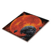 Space Graveyard Skull Halloween Galaxy of Horrors Tegeltje (Zijkant)