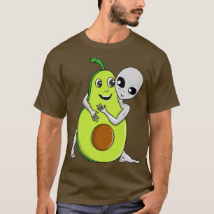 Space Gray Alien UFO Avocado Lover Hugging T-shirt