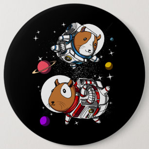 Space Guinee Varkens Astronauts Cosmic Cavy Pet Ronde Button 6,0 Cm