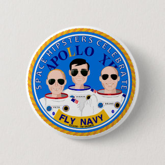 Space Hipsters Apollo 12 Anniversary Button