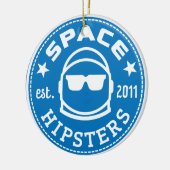 Space Hipsters Logo Porcelain Ornament (Links)