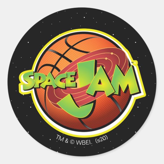SPACE JAM™ Basketball Logo Ronde Sticker (Voorkant)