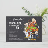 SPACE JAM™ Chalkboard Birthday Uitnodiging (Staand voorkant)