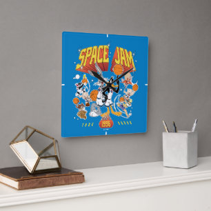SPACE JAM™ TUNE SQUAD™ 1996 Grafisch Vierkante Klok
