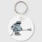 Space Janitor Spraying Stars Sci-Fi Astronaut  Sleutelhanger (Achterkant)