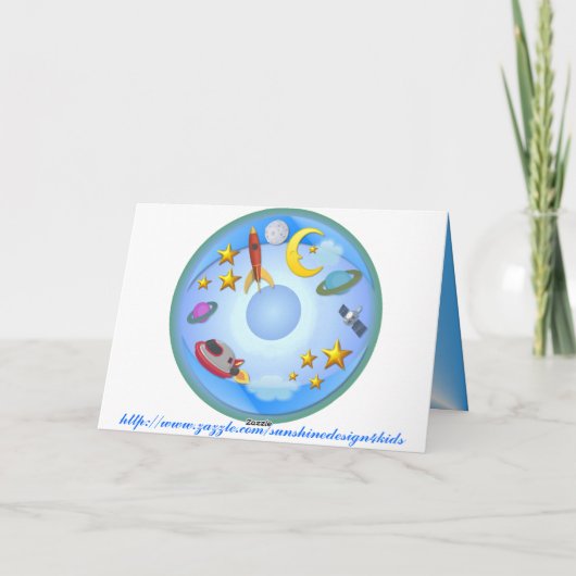 Space Journey 6th. Carte d'anniversaire (Dos)