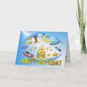 Space Journey 6th. Carte d'anniversaire (Devant)