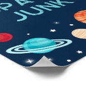 Space Junk Astronaut Planets Birthday Snack Sign Poster (Hoek)