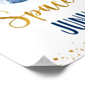 Space Junk Galaxy Blue Gold Birthday Snack Sign Poster (Hoek)